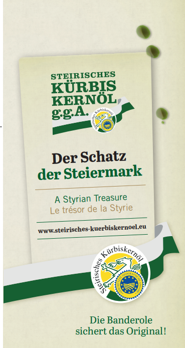 Banderole Steirisches Kürbiskernöl g.g.A.