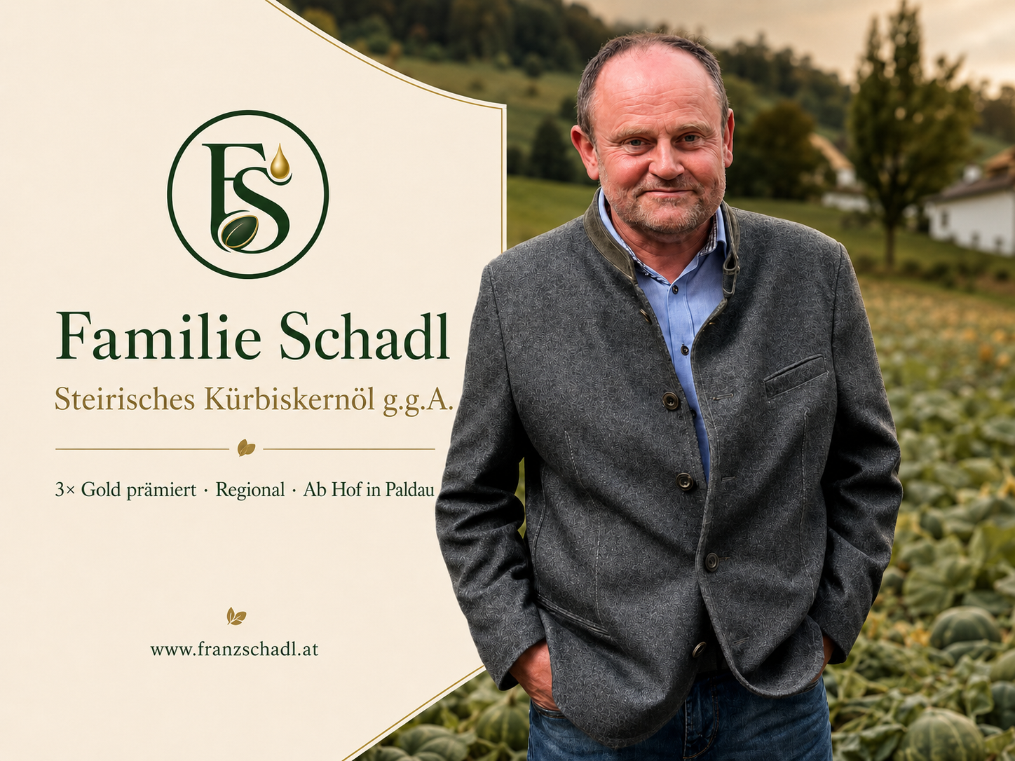 Familie Schadl im Kürbisfeld